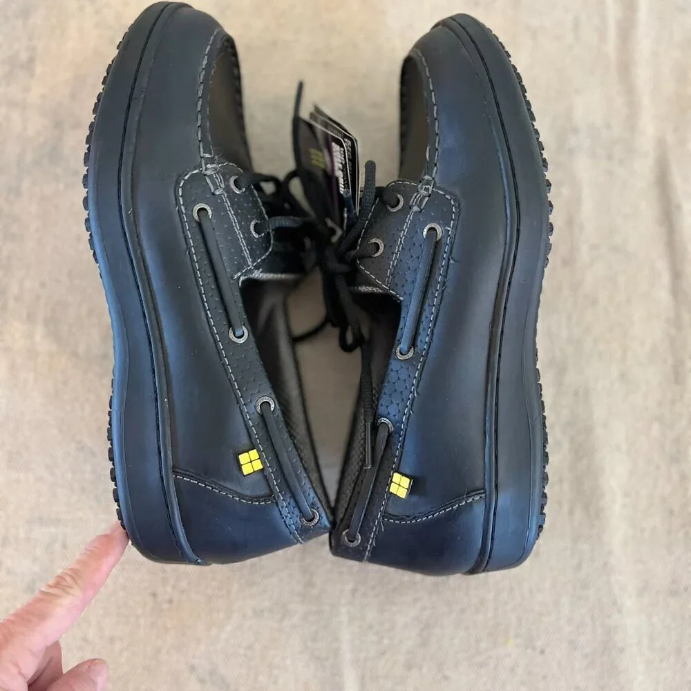 TopCrews Woman's Black Leather Work Slip-Resistant Shoes Sz 10 - Picture 7 of 13